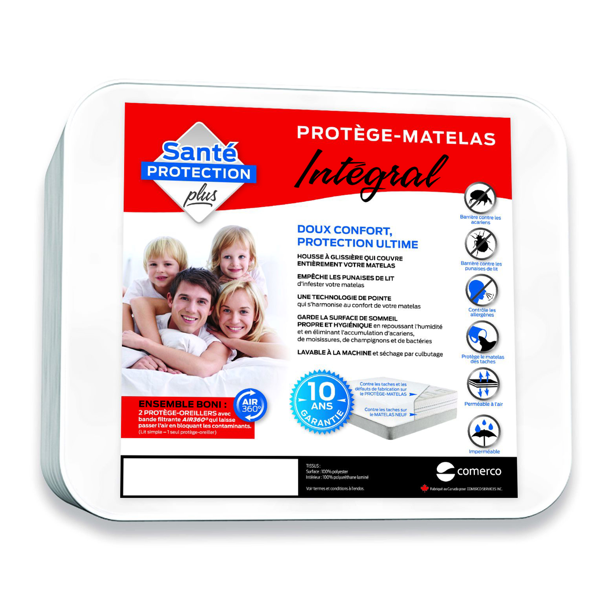 Image sur Ensemble couvre-matelas integral 60 pouces 3 morceaux