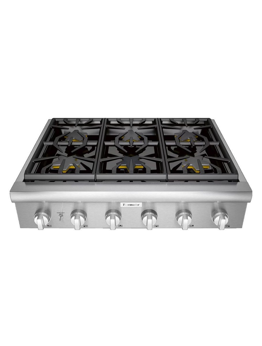 Plaque de cuisson au gaz encastrable 36 po. avec brûleurs Patented Pedestal Star® Thermador PCG366W