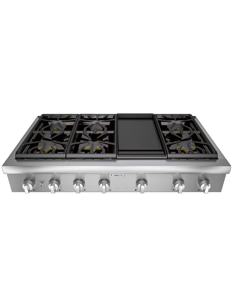 Plaque de cuisson au gaz encastrable 48 po. avec plaque chauffante Thermador PCG486WD