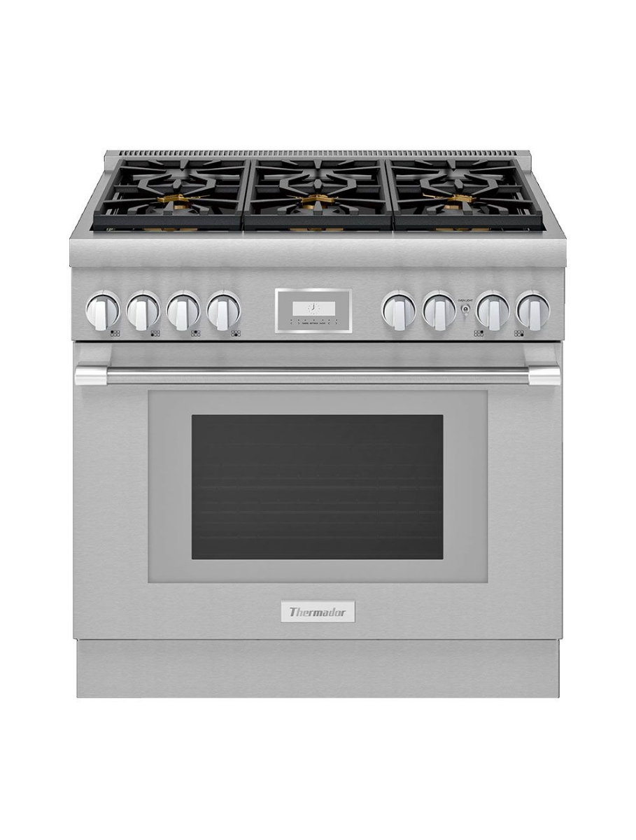 Cuisinière à gaz autoportante 36 po. 5,1 pi³ avec convection Thermador PRG366WH