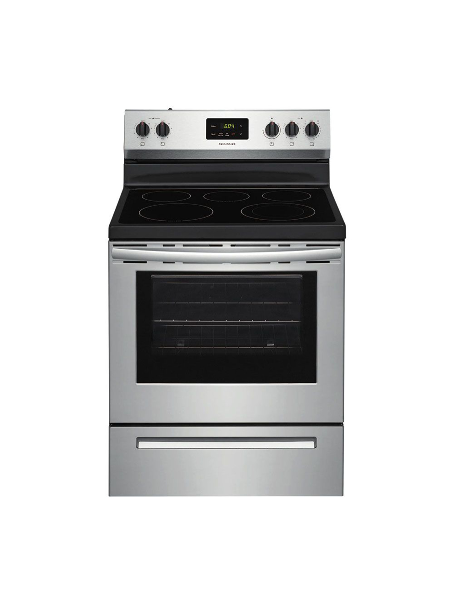 Cuisinière électrique blanche autoportante Frigidaire, surface de cuisson  vitrocéramique 5 éléments, normes CSA, 5,3 pi³ FCRE305CAW