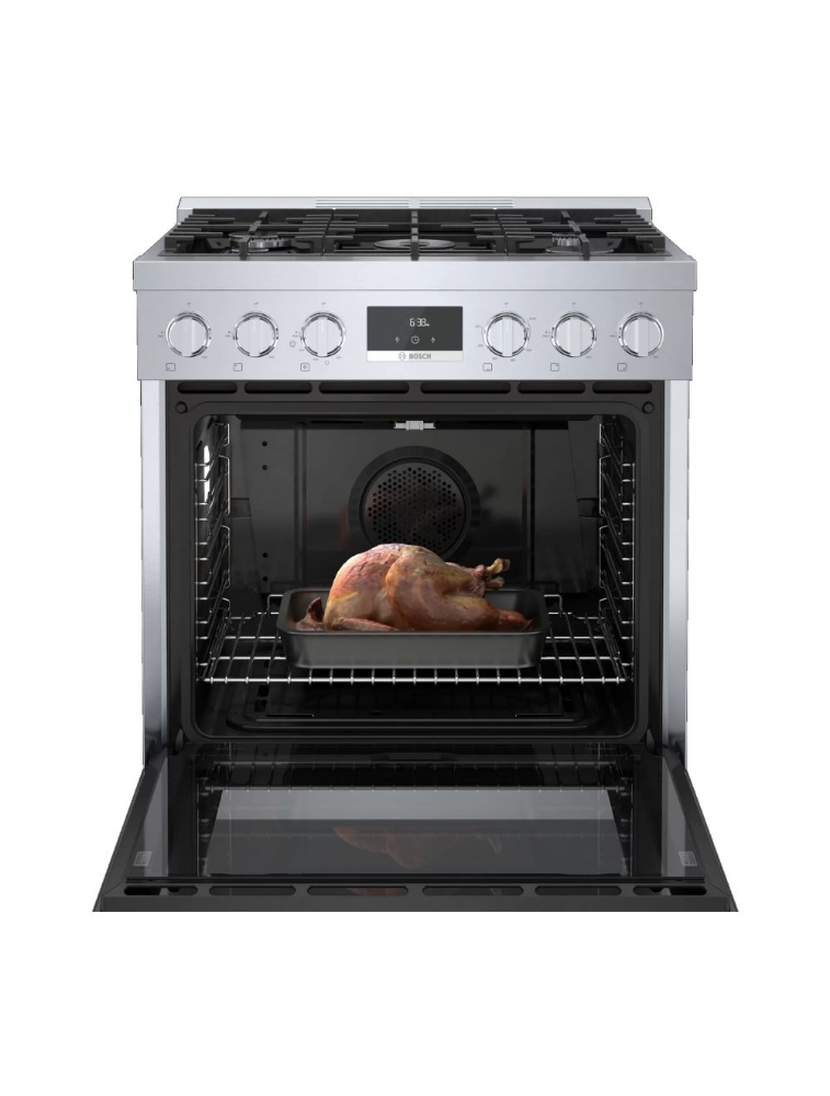 Cuisinière au gaz autoportante 30 po. 3,7 pi³ avec convection Bosch HGS8055UC