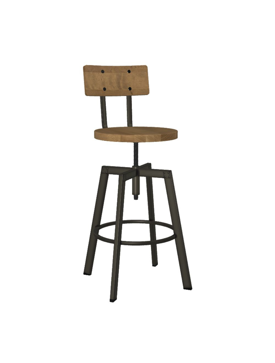 Tabouret réglable et pivotant design en bois - Tabu