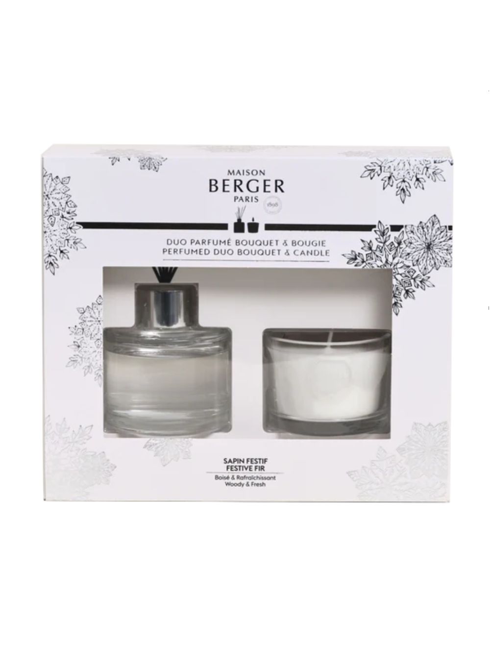 Setlakwe  Coffret diffuseur + mini bougie Sapin Festif