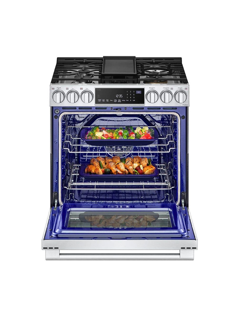 Image sur Cuisinière à gaz encastrable 30 po. 6,3 pi³ avec convection ProBake™ LG Studio LSGS6338F