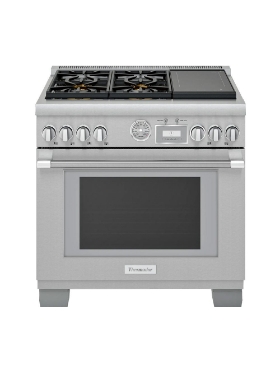 Cuisinière à induction biénergie 36 po. 5,7 pi³ avec convection Thermador PRD364WIGC