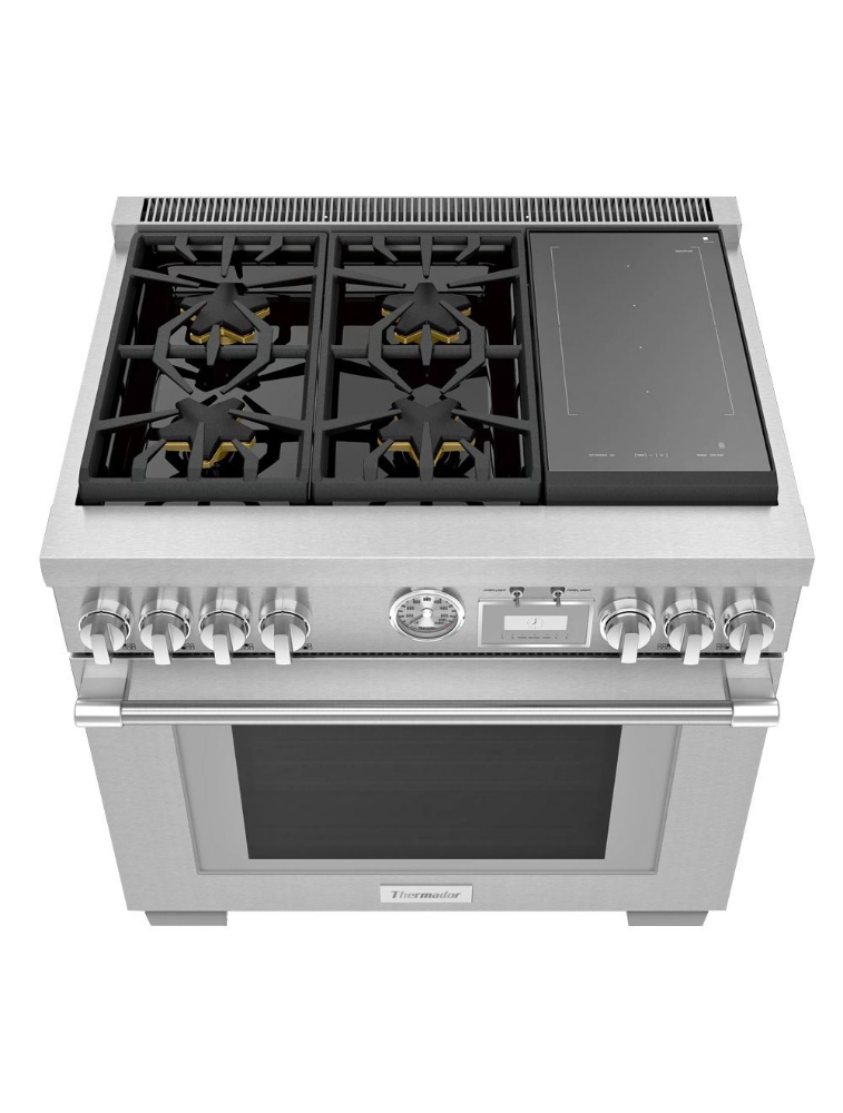 Cuisinière à induction bi-énergie 36 po. 5,7 pi³ avec convection Thermador PRD364WIGC