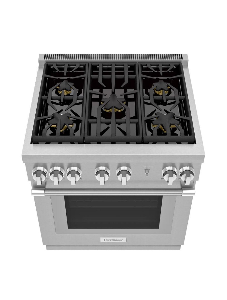 Cuisinière au gaz autoportante 30 po. 4,6 pi³ avec convection Thermador PRG305WH