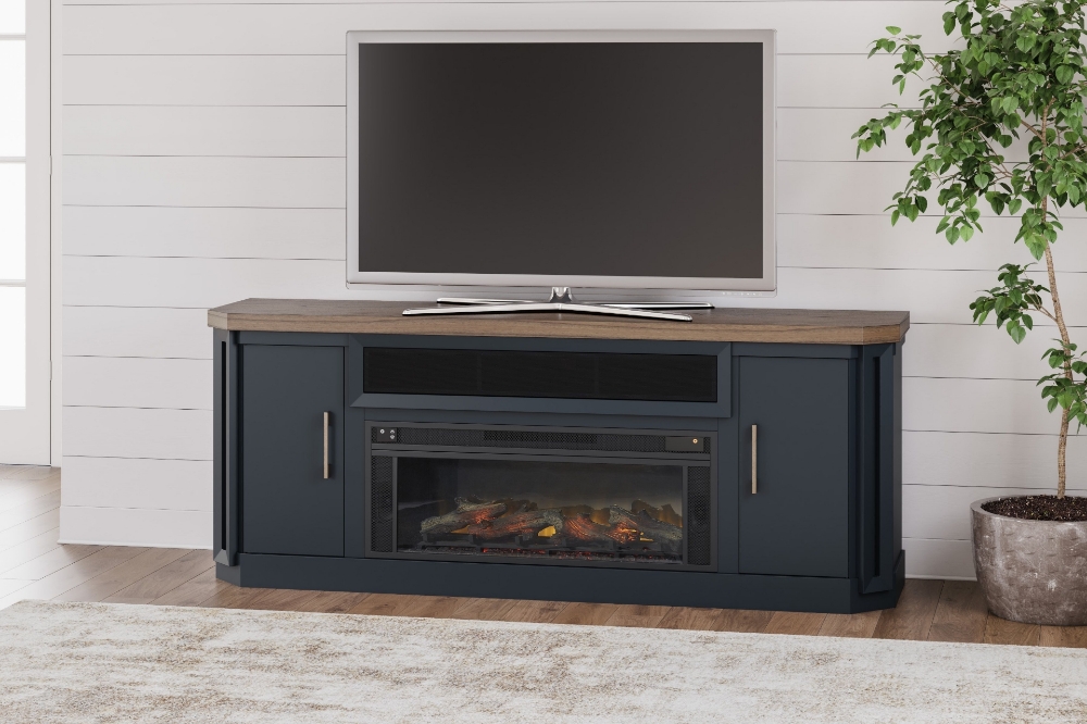 Picture of 83 Inch TV Stand With Electric Fireplace Insert