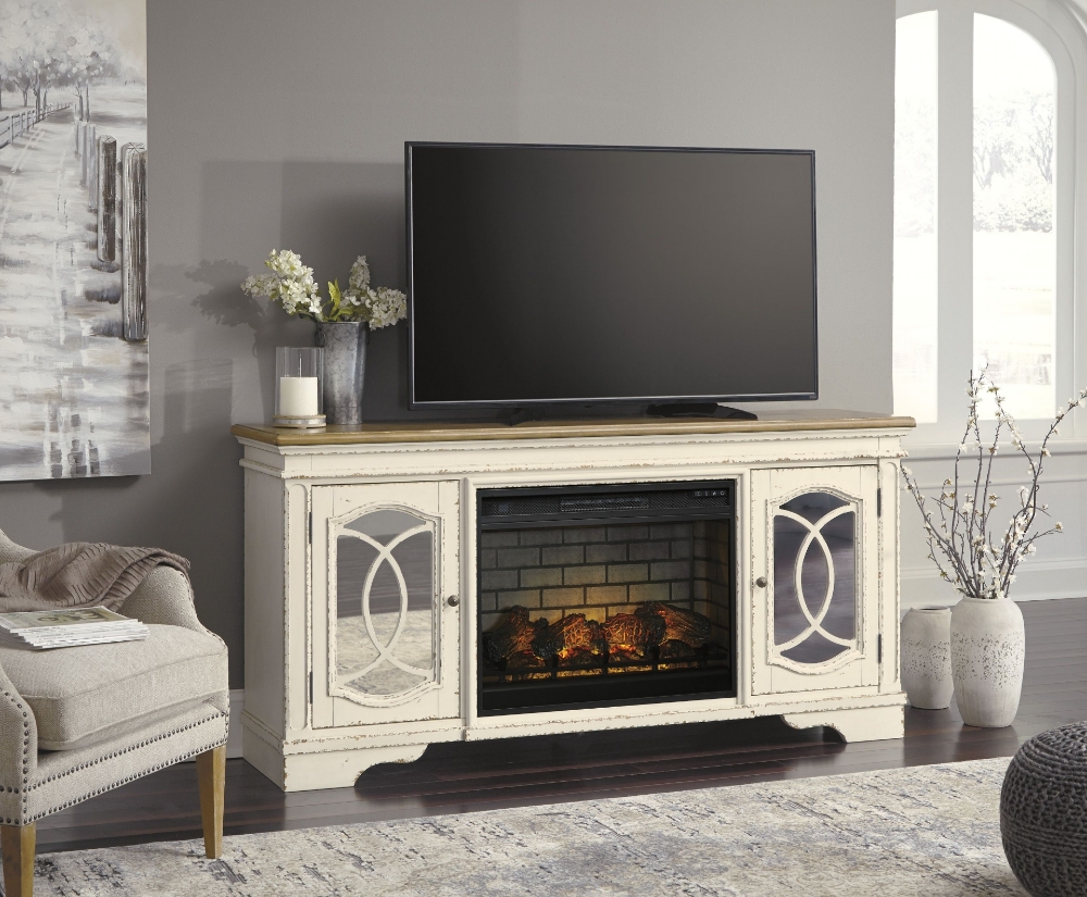 Picture of 74 Inch TV Stand With Electric Infrared Fireplace Insert