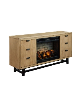 Picture of 67 Inch TV Stand With Electric Infrared Fireplace Insert