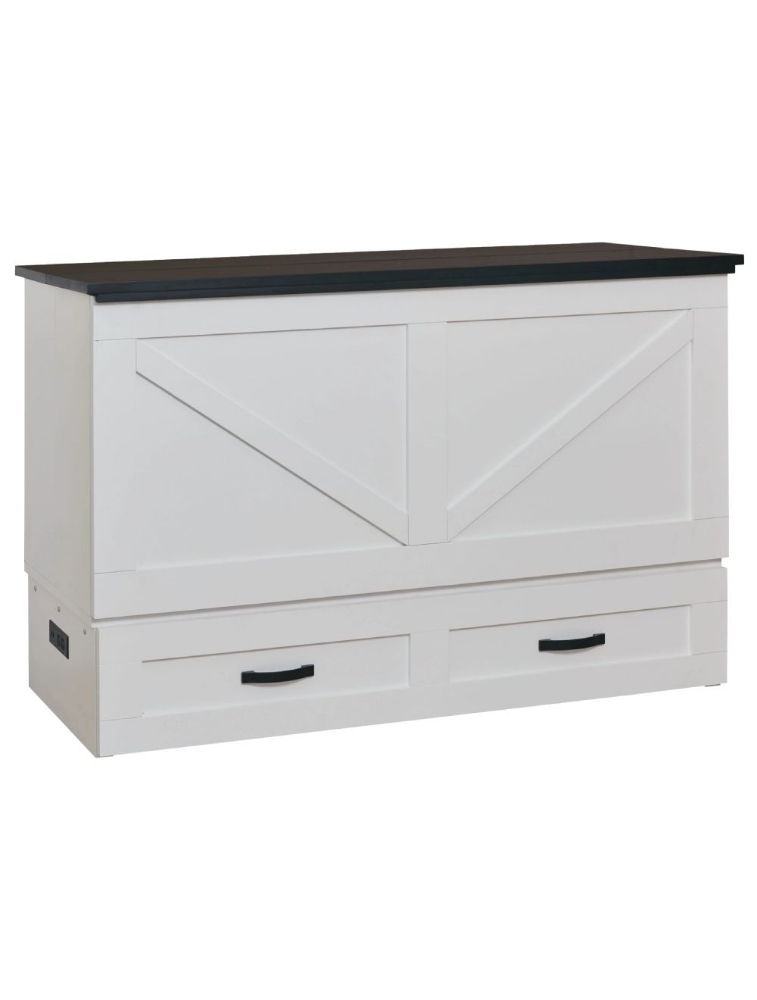 Lit escamotable Barn 60 po - Série Elite - ET7-BRN-WHT-Q - Cabinet Bed