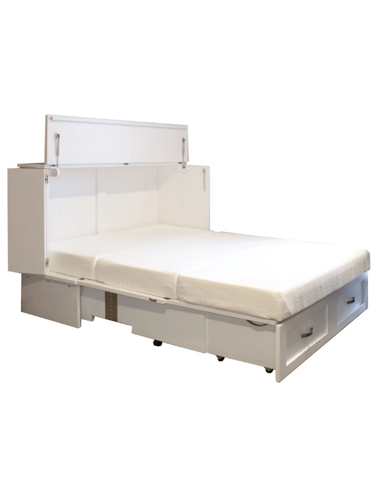 Lit escamotable Country 60 po - ET7-CTR-WHT-Q - Cabinet Bed