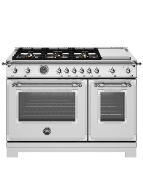 Cuisinière au gaz autoportante 48 po. avec 6 brûleurs Bertazzoni HER486BTFGMXT