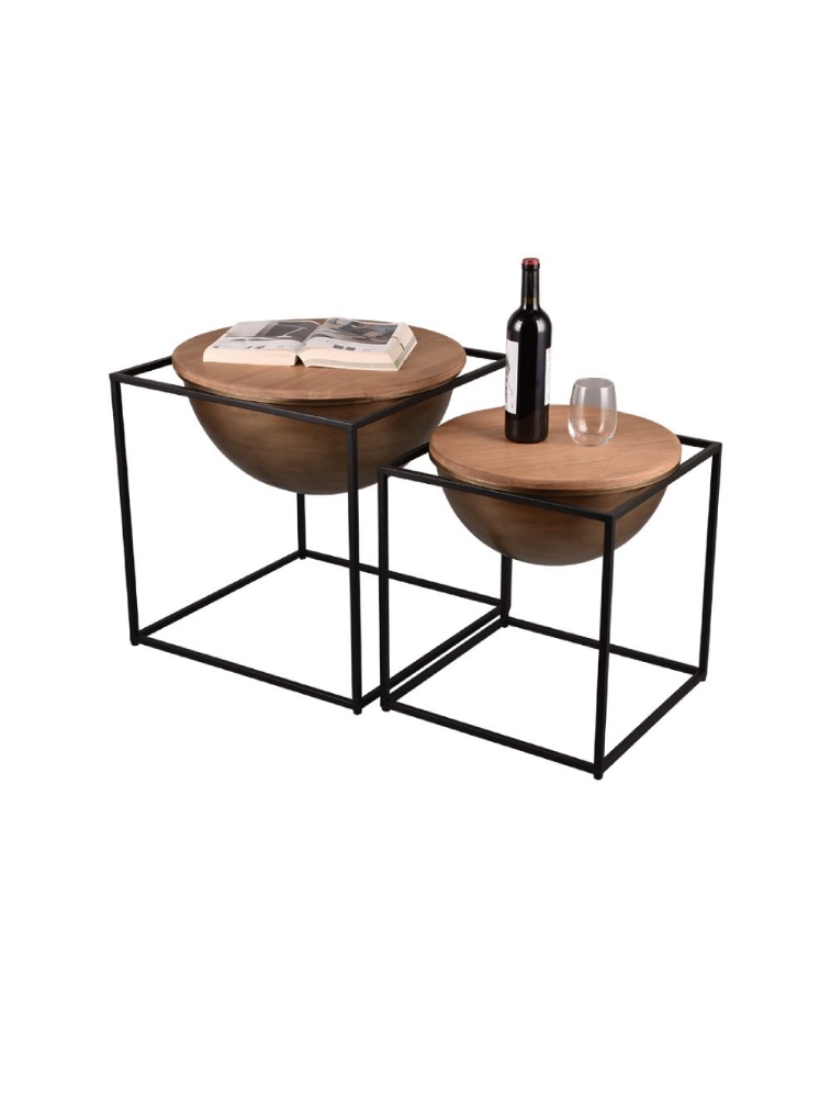 Table d'appoint carrée CELINA 2220130 Mirrors & More