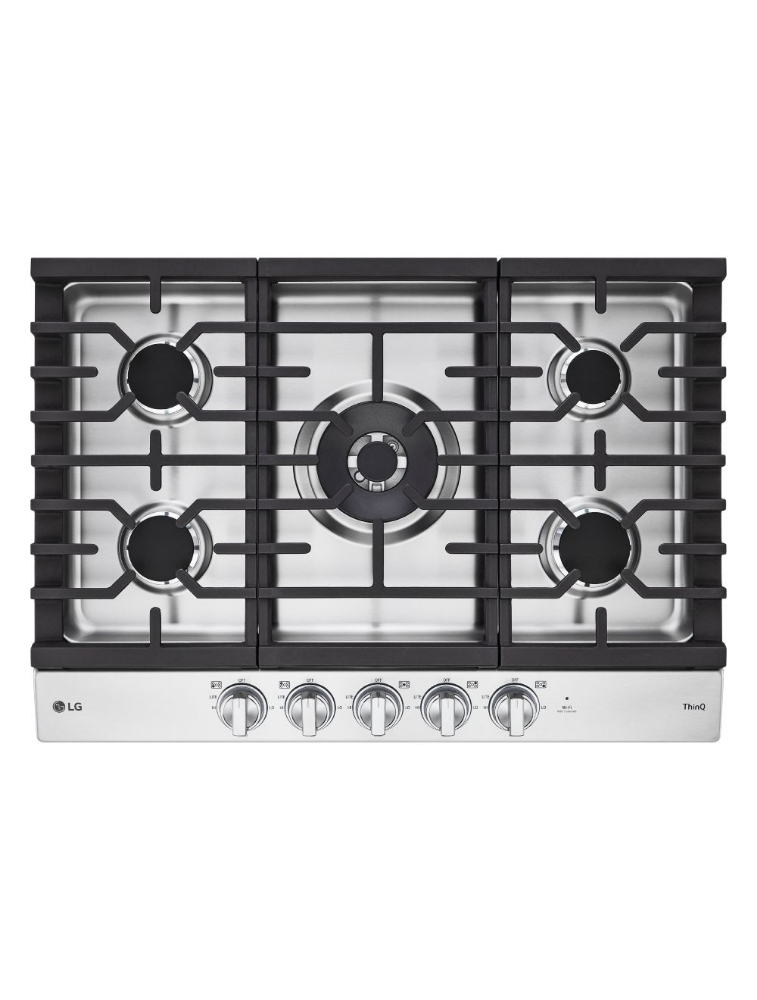 Plaque de cuisson intelligente au gaz encastrable 30 po. avec brûleur double UltraHeat™ LG CBGJ3027S