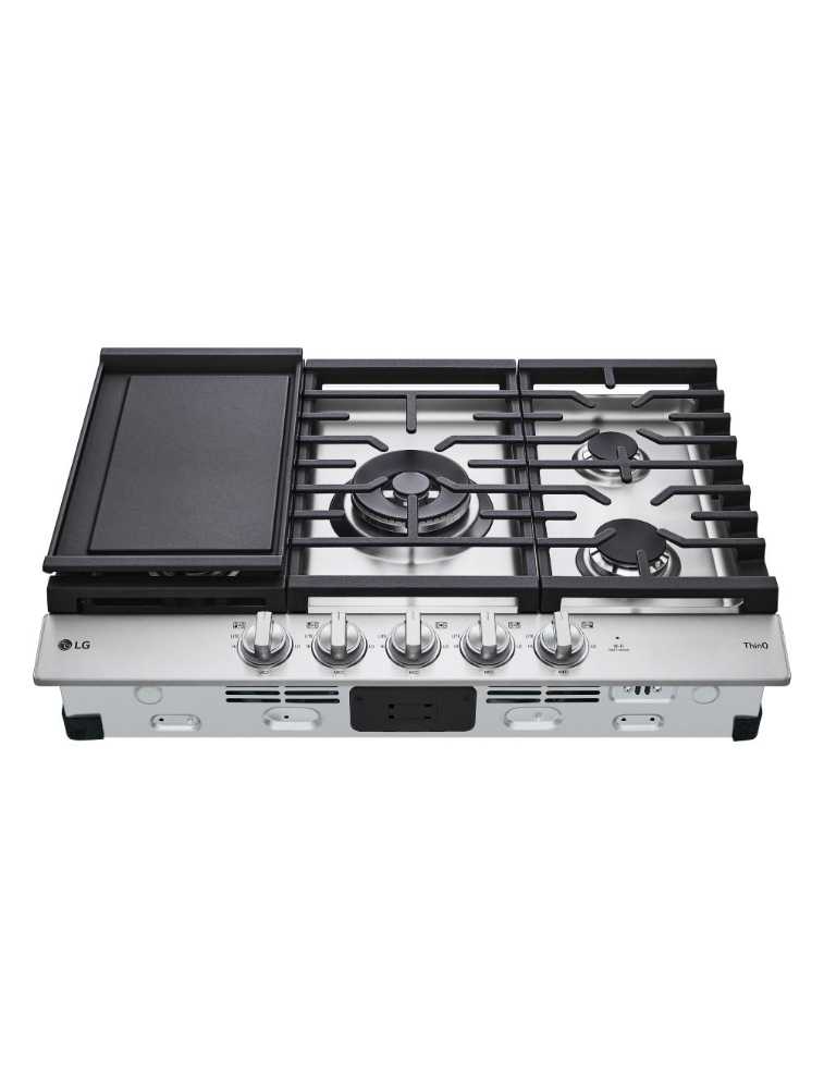 Plaque de cuisson intelligente au gaz encastrable 30 po. avec brûleur double UltraHeat™ LG CBGJ3027S