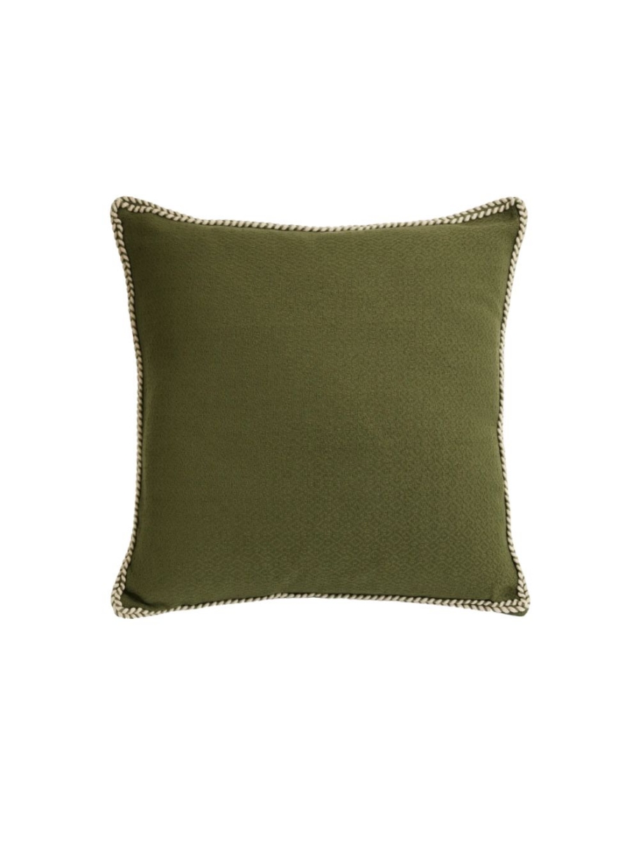 Coussin 20 x 20 po. en coton vert surpiqué Bovi Home 1430063