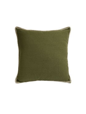 Coussin 20 x 20 po. en coton vert surpiqué Bovi Home 1430063