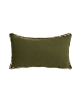 Coussin 12 x 22 po. en coton vert surpiqué Bovi Home 1430064