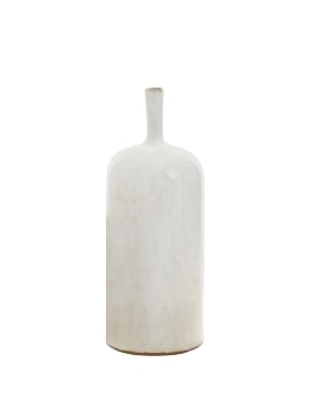 Vase en céramique blanche 4.9 x 12.5 po. avec accents Bovi Home 8360053