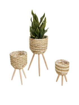 Ensemble de 3 cache-pots beige en corde de papier Bovi Home 1740029