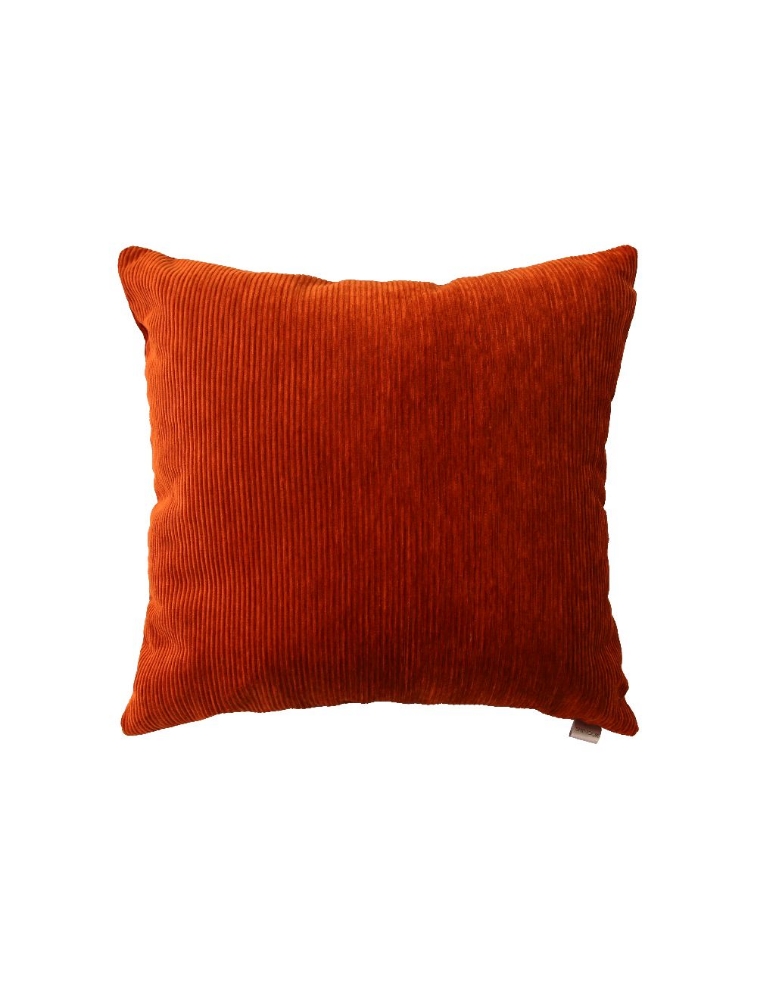 Coussin Ricardo 20 x 20 po. en velours côtelé orange