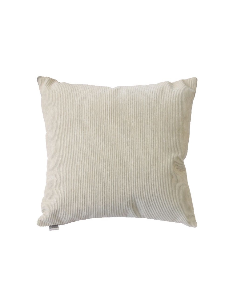 Coussin Ricardo 20 x 20 po. en velours côtelé crème