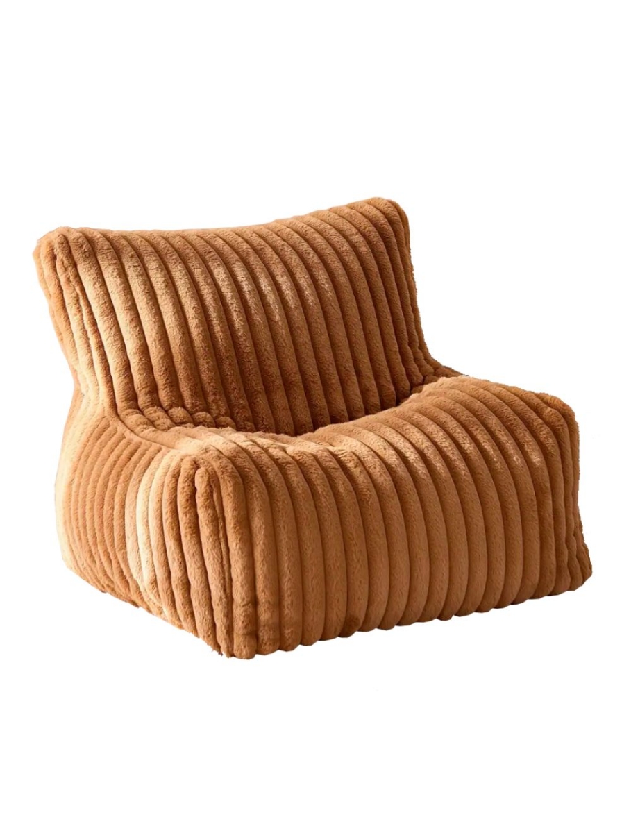 Fauteuil poire Billie en fausse fourrure caramel Norka Living LL117-RBF-05